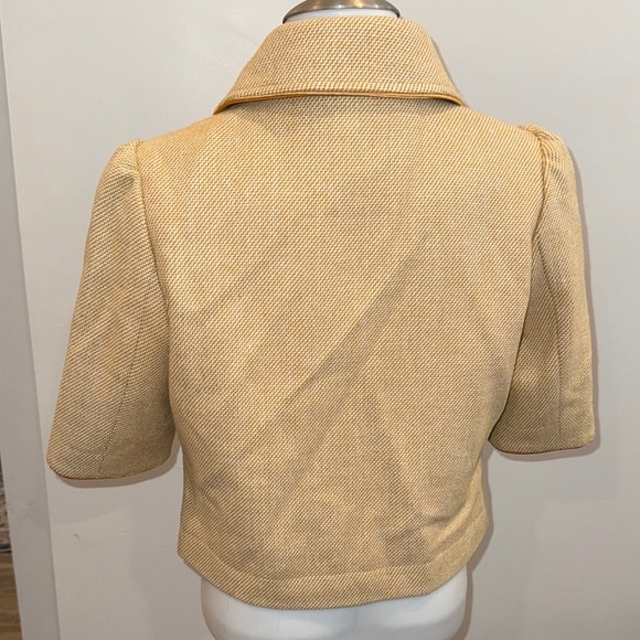 Tulle Small Women's Yellow Single Button Blazer Jacket - Picture 5 of 10